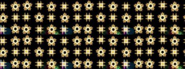 Kar taneleri, kar yağışı. İllüzyon. Düşen Noel stili kar taneleri. Güzel, siyah, sarı ve kahverengi kar taneleri renkli bir arkaplanda izole edilmiş..