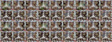 Kahverengi el çizimi. Sanat, çiçeklere ilham verir ve arka plan bırakır. Karalama çiçekleri kusursuz desen. Raster deseni.