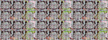 Tarafsız, tarafsız. Retro tekstil tasarım koleksiyonu. 1950-1960 motifleri. Çiçekli ipek eşarp. El çizimi çiçek elementleriyle soyut, dikişsiz raster deseni..