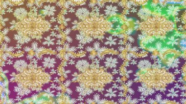 Altın elementlerle nötr renklerde altın desen. Arkaplan, kumaş, altın duvar kağıdı. Düz elle çizilmiş klasik koleksiyon. Raster altın eskiz deseni.