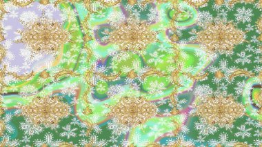 Tarafsız renklerde ve altın elementlerle geleneksel klasik altın raster deseni. Barok tarzında eskiz doğulu süsü..