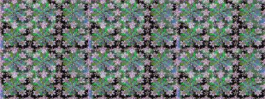 Raster - stok. Yeşil çiçekli kusursuz desen, suluboya çiçek deseni, şirin çiçek, duvar kağıdı, kart veya kumaş için fayanslı.