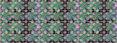 Çiçekli el, pürüzsüz desen çizmiş. Modern gelişim yeşil raster arka plan duvar kâğıdı illüstrasyon klasik çizgili iz sürme desenli çiçekler, çiçekli süsler.