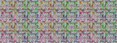 Ağaç dallı bahar çiçekleriyle desen, çiçek siluetiyle nötr renkler. Raster deseni.