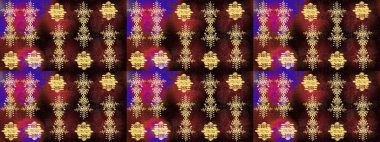 Kış kar taneleri, raster arka plan. Yüzey için tekrarlanan doku, ambalaj kağıdı, kahverengi, siyah ve kırmızı renkler üzerine kar tanesi.