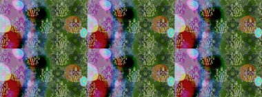 Halk tarzı. Parlak renkli çiçekli ve yeşil yapraklı harika bir çiçek deseni. Moda baskıları için zarif bir şablon. Modern çiçek arkaplanı.