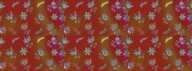 Kar tanesi renkli desen. Snowflakes desen. Raster kar taneleri arka plan. Renk arka plan üzerinde izole soyut kar taneleri ile düz tasarım. Raster illüstrasyon.