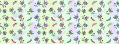 Çiçek deseni. Çiçeksiz arka plan. Şatafatlı bahar bahçesi dokusu. Raster illüstrasyonu.