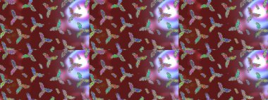 Kışın sembolü. Kar tanesi kışı. Renkli arka planda izole edilmiş suluboya kar taneleri. Raster illüstrasyonu.