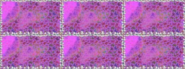 Mistik, semboller. Tekrarlanan karalamalar. Mor, mor ve pembe arkaplanda el çizimi. Kusursuz renk çizimi deseni.