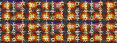 Elle çizilmiş kartanesi karalaması. Yılbaşı kış tasarımı için renkli kar taneleri. Raster illüstrasyonu.