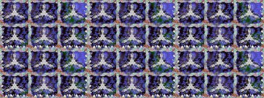 El çizimi, soyut ve süslü elementler. Suluboya resim taklit Raster çizimi. Yaz çiçekleri teması. Mor renkler. Klasik çiçekler..