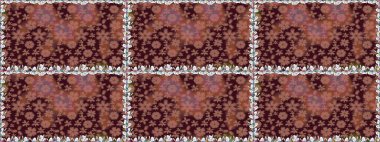 Çiçek izi. Suluboya kusursuz desen. Suluboya tarzında kahverengi renkte çiçekler.