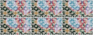 Kusursuz desen. Raster illüstrasyonu. Ultraviyole kumaş deseni. Organik motif arkaplanı.