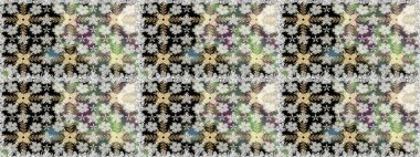 Soyut etnik raster kusursuz desen. Kabile sanatı boho baskısı, klasik çiçek arkaplanı. Arkaplan dokusu, duvar kağıdı, gri renkli çiçek teması.