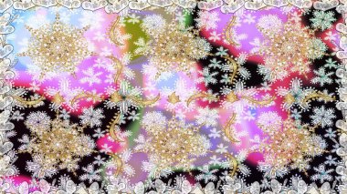 Arkaplan, kumaş, altın duvar kağıdı. Altın elementlerle nötr renklerde altın desen. Düz elle çizilmiş klasik koleksiyon. Raster altın pürüzsüz desen.