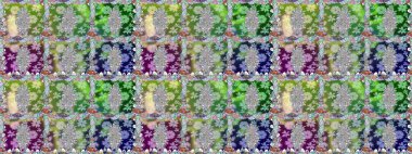 Raster illüstrasyonunda kusursuz çiçek deseni. Yeşil renkte çiçekler.