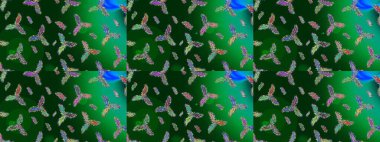 Arkaplanda soyut kar taneleri olan düz tasarım. Kar taneleri arka planda. Kar tanesi süsleme deseni. Kar taneleri deseni. Raster illüstrasyonu.