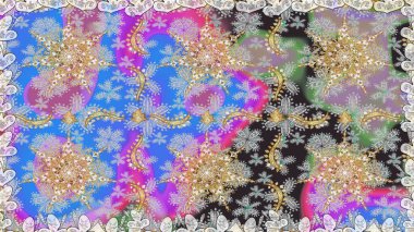 Klasik raster sarısı, kusursuz desen. Çiçek süsü kumaş deseni, cam, çiçek desenli altın elementli gri renkli metal..