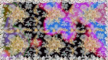 Gri renkli Raster altın deseni. Altın kar taneleri basit, pürüzsüz desen. Kış sembolü, Mutlu Noeller, Mutlu yıllar 2019. Soyut duvar kağıdı, ambalaj dekorasyonu.