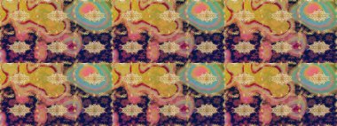 Bej renklerde altın element. Barok tarzında altın çiçekli süs. Damask çizimi tekrarlanıyor. Doku arkaplanı üzerine altın duvar kağıdı.