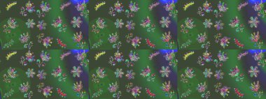 Küçük yabani çiçeklerdeki kusursuz halk desenleri. Özgürlük stili Millefleur 'lar. Tekstil, duvar kâğıdı, kapaklar, yüzey, baskı, hediye paketi, hatıra defteri, dekupaj. Taşralı şıklığı.