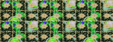 Altın elementlerle yeşil renklerde altın desen. Arkaplan, kumaş, altın duvar kağıdı. Düz elle çizilmiş klasik koleksiyon. Raster altın eskiz deseni.