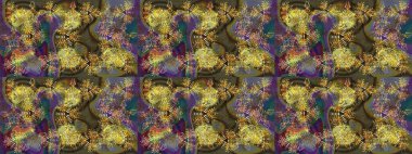 Kar Tanesi Simgesi. Raster illüstrasyonu. Kar taneleri kahverengi, yeşil ve gri renklerde izole edilmiş. Raster illüstrasyonu.