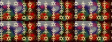 Raster illüstrasyonu. Kahverengi, gri ve kırmızı siluet kar tanesi işareti. Düz dizayn. Sembol kışı, donmuş, Noel, yeni yıl tatili. Kar Tanesi Mozaik ikonu. Grafiksel element dekorasyonu.