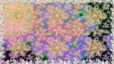 Tarafsız renkler üzerinde klasik oryantal desen. Damask pürüzsüz süsü. Geleneksel raster ve altın desen.