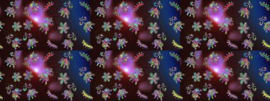 Raster resim. Raster kar taneleri desen. Renkli arka plan üzerinde raster sevimli kar taneleri.