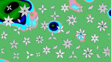 Çiçek arkaplanlı soyut zarafet eskiz deseni. Raster Güzel kumaş deseni.