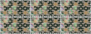 Gri üzerine çiçekler. Kusursuz bir arka plan modeli. Raster hisseleri. Suluboya, elle çizilmiş.