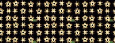 Suluboya tarzında siyah renkte çiçekler. Çiçek izi. Suluboya çizim deseni.