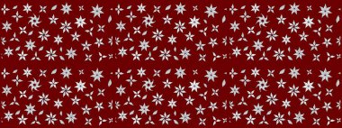 Renkli Bahar Teması eskiz kalıbı. Kırmızı renkte çiçekler. Düz Çiçek Elementleri Tasarımı. Sevimli çiçek raster deseni.