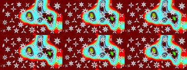 Renkli Bahar Teması eskiz kalıbı. Süslü kumaş deseni. Düz Çiçek Elementleri Tasarımı. Raster illüstrasyonunda çiçek deseni çizimi.