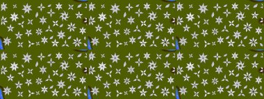 Tekstil ve kapak tasarımı için mükemmel. Yeşil renkli çiçekler. Elle çizilmiş sonbahar çiçeği deseni. Renkli yeşil çizim kalıbı. Doodle tarzı.