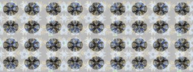 Raster illüstrasyonu. Tarafsız, gri ve bej kar taneleri. Kar tanelerinin soyut arkaplanlı Noel şablonu. Noel ve Yeni Yıl moda baskıları için tatil tasarımı.