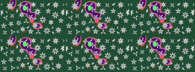 Şirin çiçekler. Raster Moda kumaş deseni. Çizgi çizimi deseni.