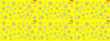 Çiçekli, yapraklı, çiçek desenli eskiz. El çizimi. Raster illüstrasyonu.