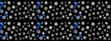 Siyah renkli çiçekler. Elle boyanmış suluboya resim çizimi çiçekler ve bitkiler.