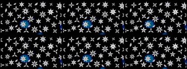 Çiçekli çizim şekli. Siyah renkli çiçekler. Renkli Bahar Teması eskiz kalıbı. Düz Çiçek Elementleri Tasarımı.