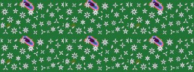 Modaya uygun kumaş deseni. Tony 'nin kumaş kalıbını çiz. Raster illüstrasyonu. Küçük çiçekte sevimli çiçek deseni var..