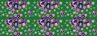 Raster illüstrasyonu. Yeşil renkte zarif çiçek buketi suluboya. Renkli Bahar Teması eskiz kalıbı. Düz Çiçek Elementleri Tasarımı.