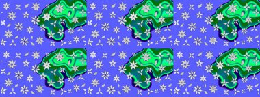 Mavi renkli şirin çiçek deseni. Düz Çiçek Elementleri Tasarımı. Raster Modaya uygun kumaş deseni. Renkli Bahar Teması çizim şablonu.