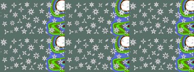 Raster illüstrasyonu. Tarafsız renklerde. Çiçek buketleriyle klasik tarzda eskiz deseni.