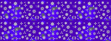 Raster illüstrasyonu. Şirin çiçek elementleri. Mor renkli çiçekler. Çizim.