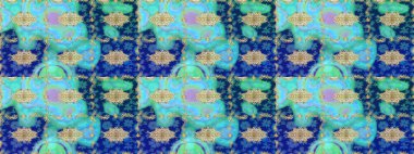 Mavi renkler ve altın elementler üzerine çizim. Geleneksel oryantasyon süsü. Klasik klasik klasik arka plan. Klasik Raster altın desenini çiz.