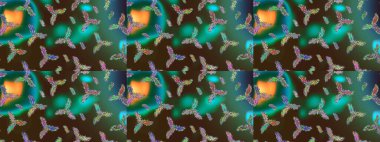 Raster illüstrasyonu. Raster illüstrasyonu. Kar Tanesi Simgesi. Kar tanesi yeşil, kahverengi ve mavi renklerde izole edilmiş..