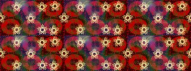 Kar taneleri tasarımı. Son moda kar taneleri ve elementler onun kartlarını gösteriyor. Retro stil dokusu, şablon kış elementleri. Modern tasarım posteri, kapak, kart tasarımı kahverengi, kırmızı ve yeşil renkler.